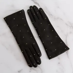 Luxe Leather Touchscreen Gloves with Studs tiktok top