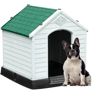 YITAHOME 28.5/34.5/41 Inch Large Plastic Dog House Outdoor Indoor Doghouse Puppy Shelter Water Resistant Easy Assembly Sturdy Dog Kennel with Air Vents and Elevated Floor