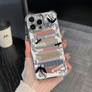 Premium Phone Case for iPhone 17 Pro Max 16 E 15 Plus 14 13 12 11 XS XR Retro Creative Books Rugged Durable Shockproof Anti-Scratch Soft Silicone Protective Cover