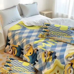 Minions cartoon pattern bedding set (1 duvet cover + 2 pillowcases, no filling) - durable material, easy-care fabric, a top choice for holiday shopping.