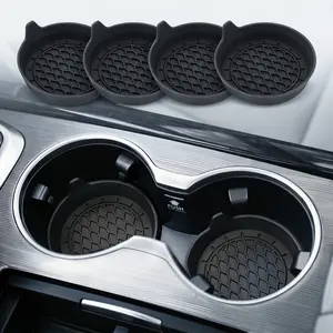 SINGARO 4 Pack Silicone Cup Holder Insert Coaster, Universal Non-Slip Car Interior Accessories for Men & Women