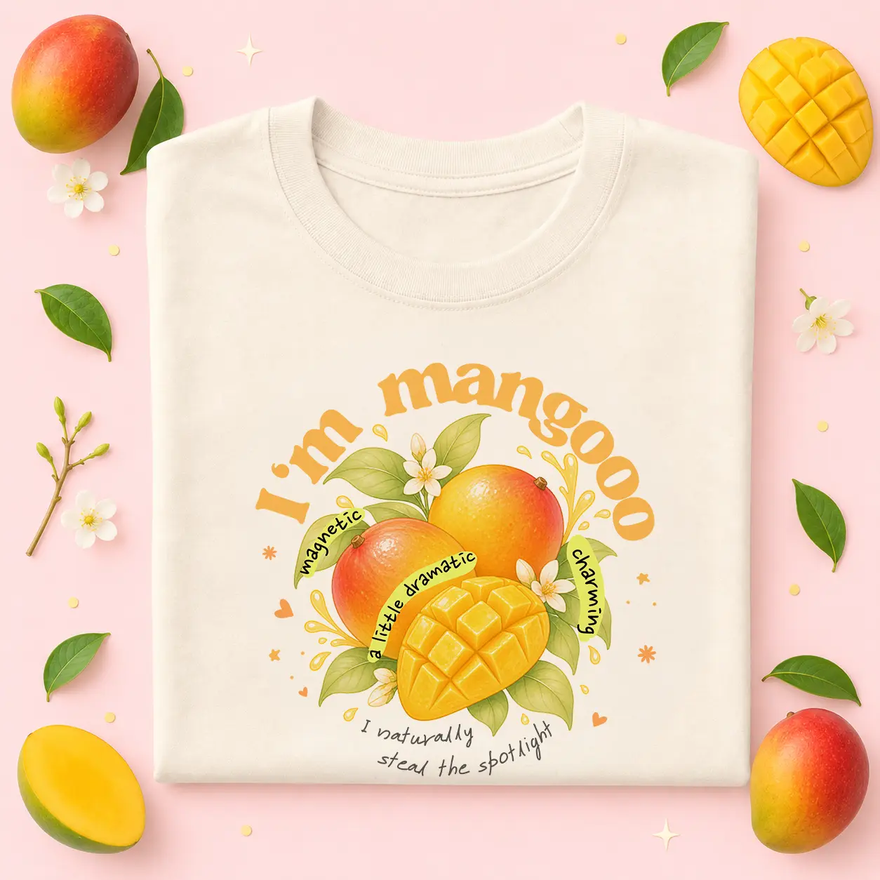 I'm Mango Graphic Tee | Tropical Fruit Personality Apparel | Comfort Colors Shirt