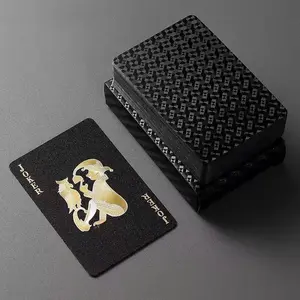 KratosXpedition Plastic Playing Cards, 2 Decks of Cards with Plastic Cases, Waterproof, Black Poker Cards for Magic Tricks Pool Beach Card Games, Cool Gadgets Gift for Men Adults