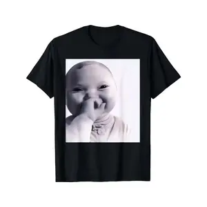 100% Premium Cotton T-shirt Ai Baby Meme Funny Laughing Baby Baby Meme Brainrot T-Shirt