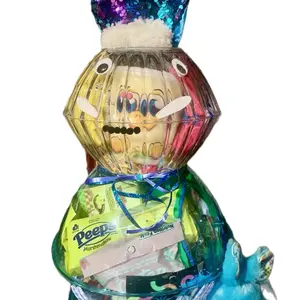 Boy Easter Basket - Colorful Plastic Figure with Christmas Tree Top, Ideal for Snacks and Gifts