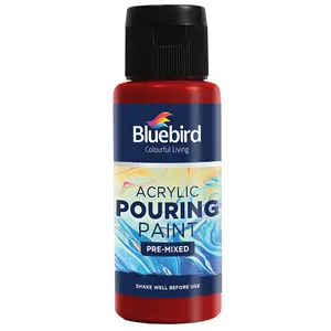 Bluebird Acrylic Pouring Paint, White, 3.4 Fl Oz - Easy To Use & Ready To Pour Acrylic Paint for Canvas, Paper, Wood