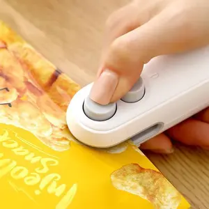 Mini Snack Bag Sealer, 2-in-1 Heat USB Rechargeable Snack Bag Sealer, Plastic Electric Bag Sealers, Keeps Food FreshPortable Food Sealer for Picnics