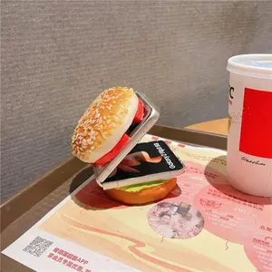 Creative Hamburger Phone Case for Samsung Galaxy Z Flip 6 5 4 3 2 1 Back Cover for ZFlip6 Case Protective Shell