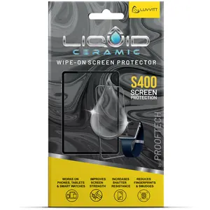 LIQUID CERAMIC Glass Screen Protector With $400 Coverage | Scratch and Shatter Resistant Wipe On Nano Protection for All Phones Tablets and Smart Watches - Universal Fit