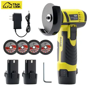 12V Mini Angle Grinder, 2 batteries 4 replacement grinding blades to meet the cutting and grinding needs of various materials ,Gift For Him Power Tools Cordless ,polishing grinding machine for cutting electric