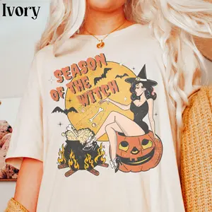 Comfort Colors Season of the Witch T-Shirt, Funny Vintage Halloween T-Shirt, Retro Horror Social Club Graphic Tee, Trendy Spooky Fall Apparel, Cute Witchy Party Top, Halloween Gift for Women & Men