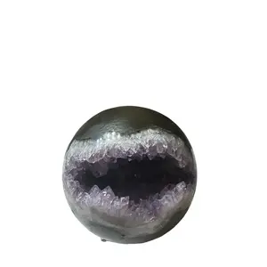 Amethyst Geode Sphere - 6 Inch Diameter, 2kg Weight - Natural Art for Healing and Meditation
