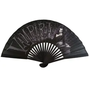 Vampira Coffin Fabric Hand Fan
