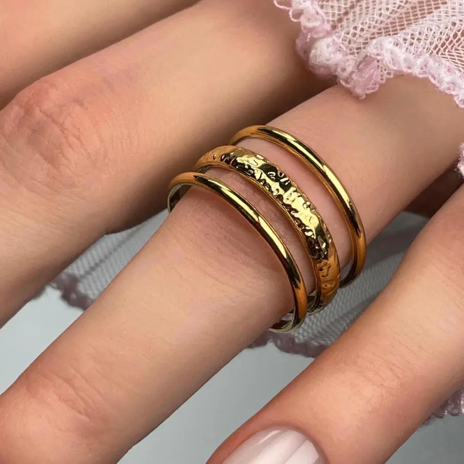 Gold Splint Ring Adjustable – Stainless Steel Statement Finger Jewelry