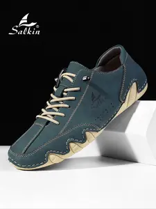Men's Fashion Loafers, Footwear, Simple Plain Color Casual Walking Shoes, Round Toe, PU Leather, Rubber Sole, All Seasons, Less Than Ankle Height, Sports Shoes