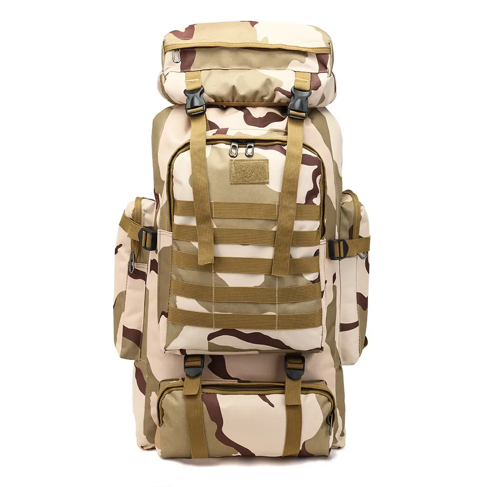 80L Large-capacity Waterproof Casual Tactical Backpack, suitable for both men and women, for outdoor sports, hiking, and traveling as a backpack.