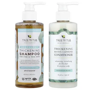 Tree To Tub Thickening Shampoo & Conditioner Set, Soapberry, 2 Piece Set, 8.5 fl oz (250 ml) Each