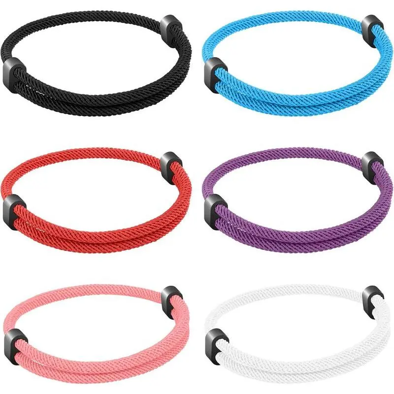 6 count Braided Rope Cord Bracelet for Men Women, Nautical Beach Surf Bracelets Gifts Set for , Handmade String Bracelets with Adjustable Knot 6 count Braided Rope Cord Bracelet for Men Women, Nautical Beach Surf Bracelets Gifts Set for , Handmade String Bracelets with Adjustable Knot