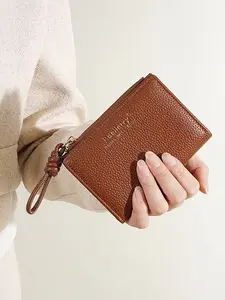 Women's Short Vertical Wallet, Vintage Fashion Style, Multiple Card Slots with Zipper Coin Pocket, Portable Daily Use Wallet