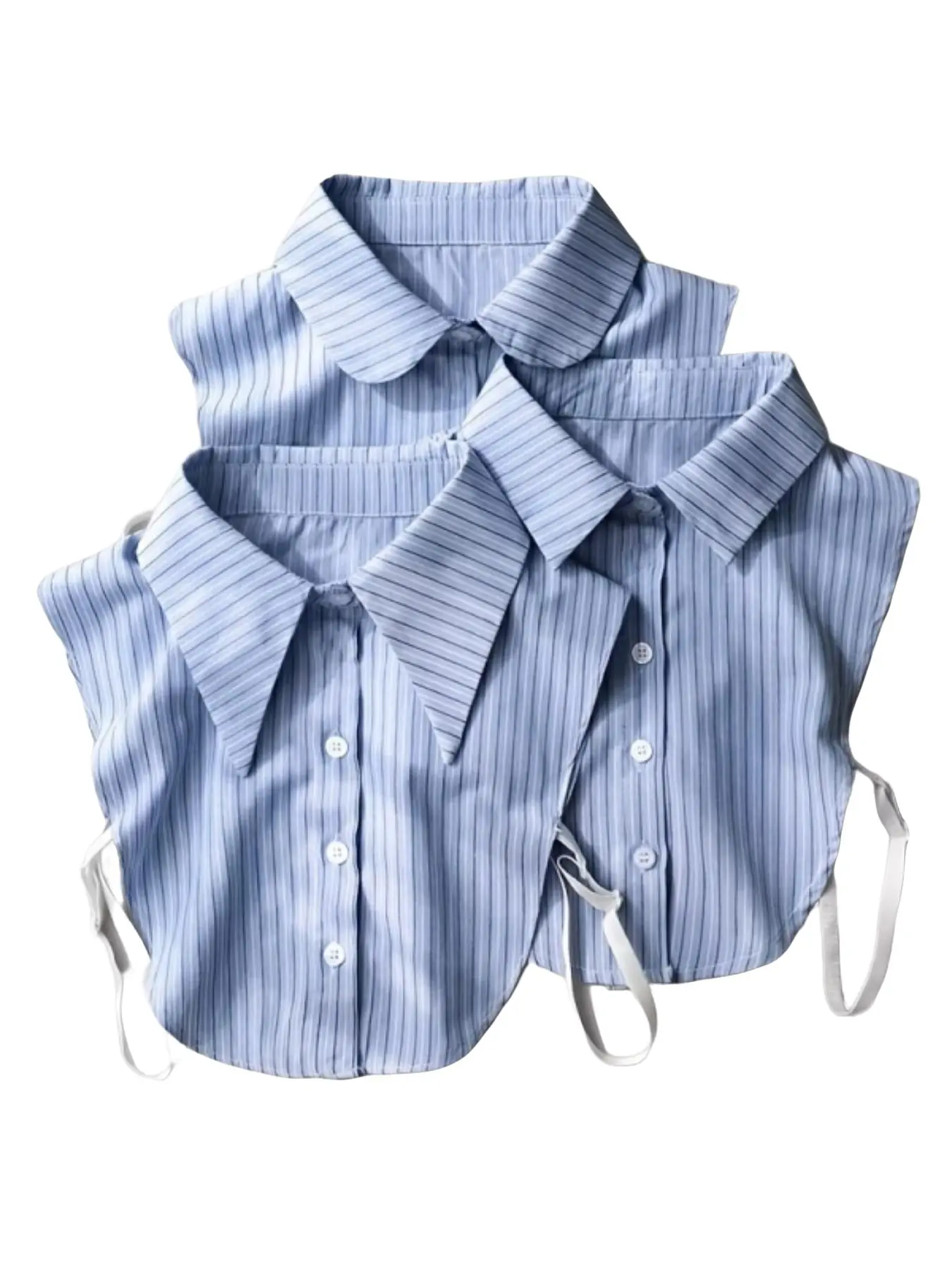 Women's Detachable Shirt Collar, Blue Striped Fake Collar Dickie, Collared, Womenswear, Layered Look, Office Wear, Preppy Style, Spring, Easter & Back to School