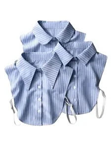 Women's Detachable Shirt Collar, Blue Striped Fake Collar Dickie, Womenswear, Layered Look, Office Wear, Preppy Style, Spring, Easter & Back to School