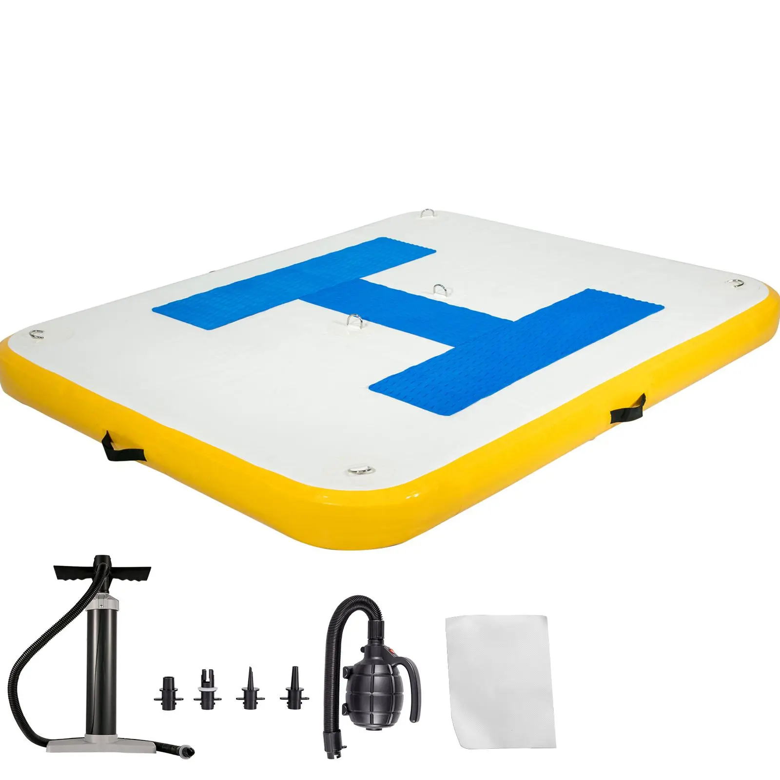 VEVOR EVA Inflatable Dock Platform with Electric & Manual Air Pump, 8x5 ft Floating Dock for Friends & Family [Summerfinds], Tanning