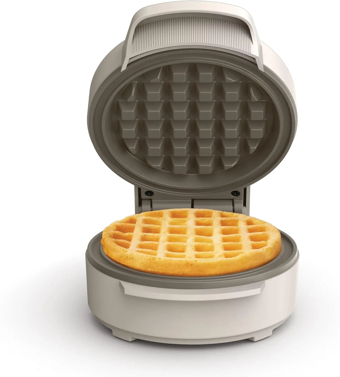 bella Stack & Store Mini Waffle Maker, 4-Inch Ceramic Non-Toxic, Oatmilk