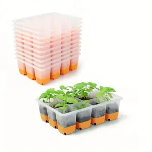 1pc, Seed Starter Tray 12 Cells Seed Starter Kit Reusable Silicone Seedling Starter Trays Base Greenhouse Germination Tray Kit Plant Labels And Garden Tools Indoor Grow Set Durable Growing Tray For Seeds Growing Starting