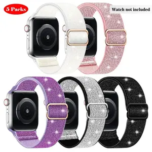 5-Pack Multicolor Nylon Watch Bands for Apple Watch – Adjustable Sport Straps (38–49mm)