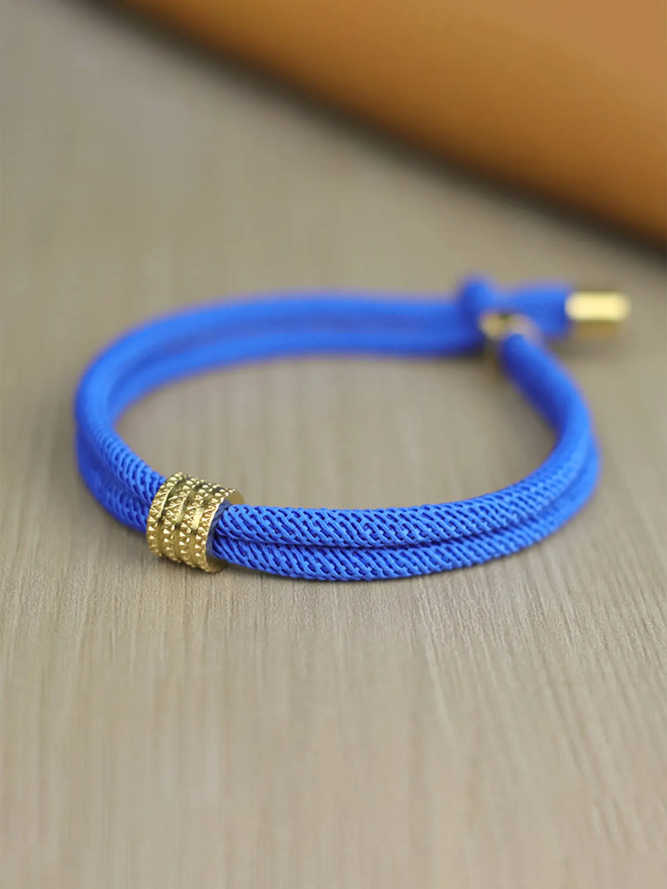 Luxury Stainless Steel Round Ring Nylon Bracelet for Men, Adjustable Handmade Woven Cuff, Casual All-Seasons Fashion Accessory, Adjustable Bracelets
