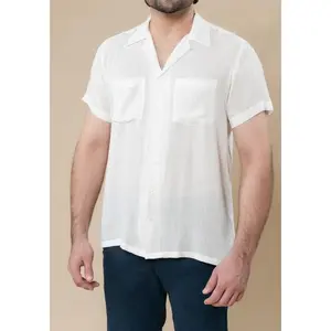 Pearl White Air Resort Crinkled Shirt