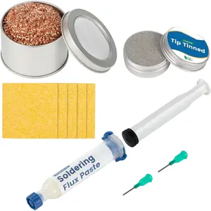 Solder Iron Tip Cleaner, Brass Cleaning Wire, Cleaning Sponge, Soldering Tip Cleaner & Solder Flux,Supplied By