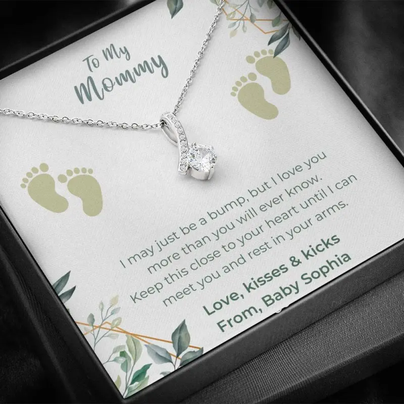 Mama and Baby Necklace, Mom and Baby Necklace, To My Mommy From Bump Necklace, New Mom Gift, Mother Necklace, Mother's Day Gifts, 1st Mom