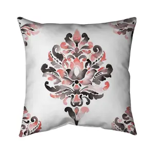 360 Stand Coral Baroque Ornament Polyester Print Cushion - 18x18 in. Standard Size, Durable Cushions, Weather Resistant, UV Protection, Indoor/Outdoor Living Room Decor Pillow (Model 5542-1818-PA5-1), Weather Resistant Cushion