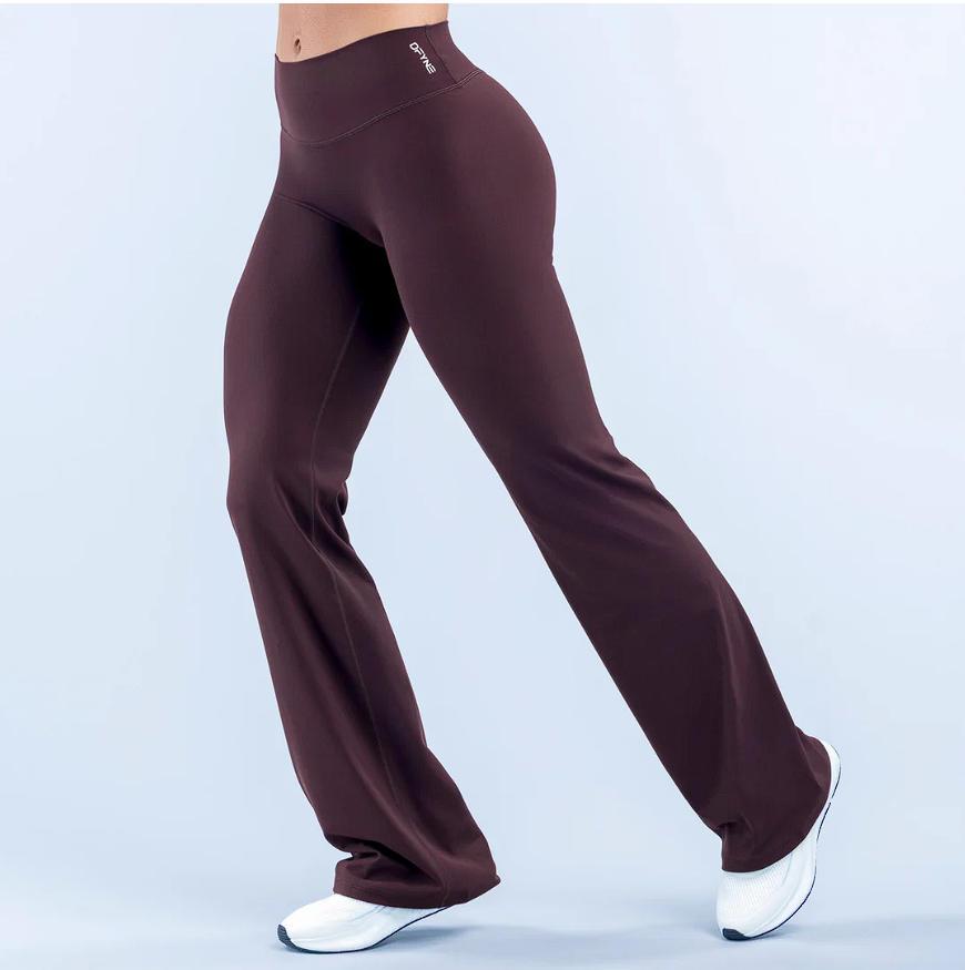 (With Logo) DFYNE High Waisted Flare Leggings - Tummy Control Bootcut Yoga Pants, Seamless Stretch Workout Pants for Women,
