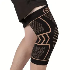 Sports Recovery Copper Knee Protector, Adjustable Compression Knee Brace, Adjustable Breathable Knee Brace, Wear-resistant Copper Knee Support for Fitness Training