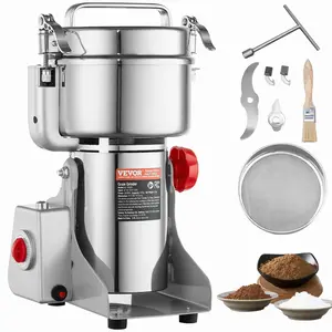 VEVOR 1000g Electric Grain Mill Grinder, TikTokShopBlackFriday, High Speed 3000W Commercial Spice Grinders, Stainless Steel Pulverizer Powder Machine, for Dry Grains Spices Cereals Coffee Corn Pepper, Swing Type
