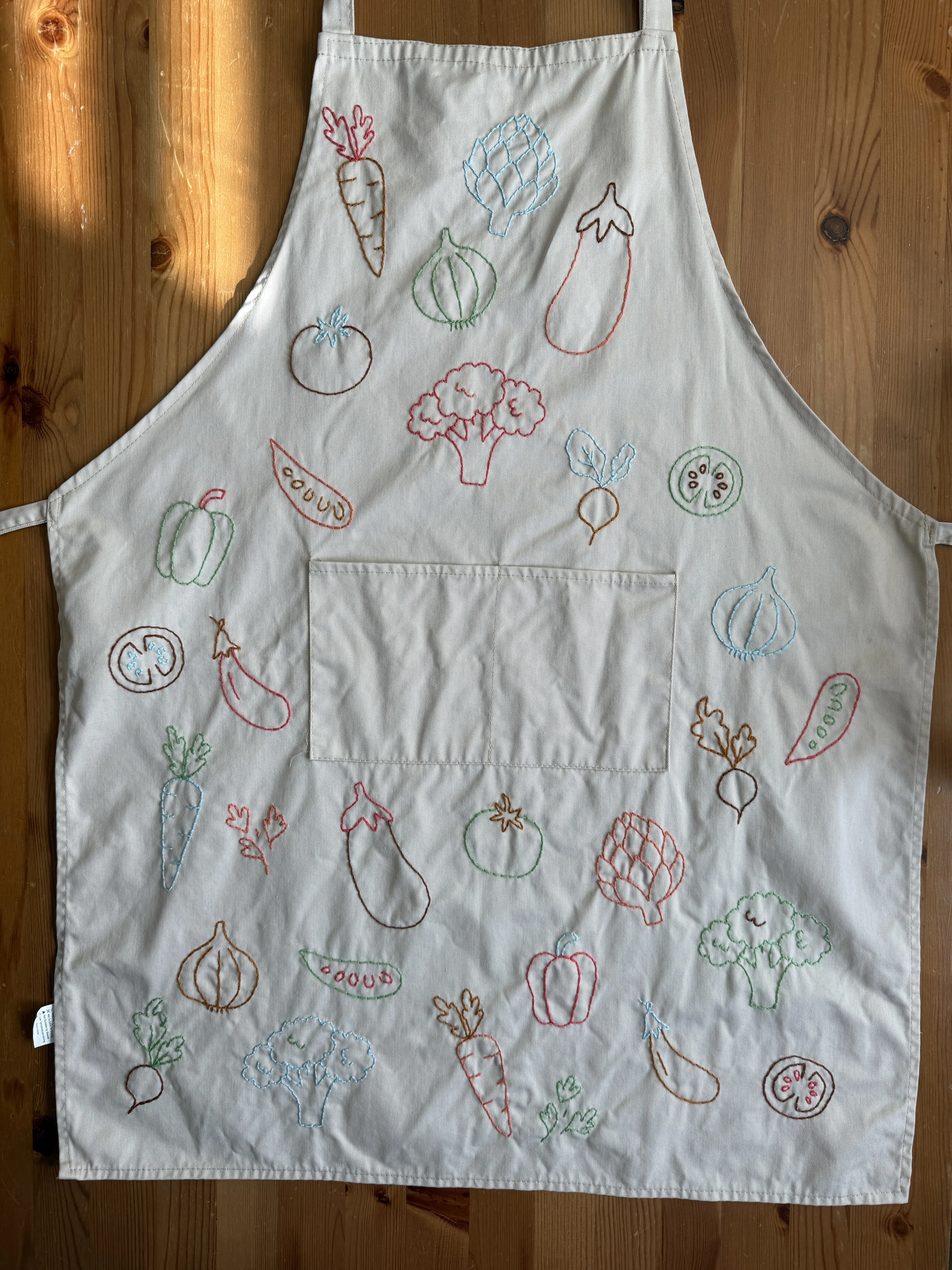 Vegetable Garden Hand Embroidered Apron
