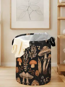 Mushroom Print Laundry Basket Sorter with Handle, Durable Foldable Clothes Storage Bin, Large Capacity Toy Organizer for All Seasons