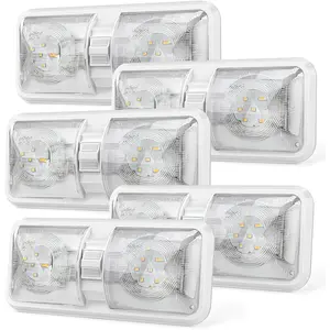 5 PCS RV Lights Interior, RV LED Ceiling Lights, 12V RV Lights Double Dome Light Fixture for RV Car Trailer Camper Boat, Natural White 4000-4500K