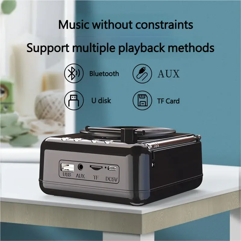 Retro Look Suitcase Record Player with Bluetooth, Portable Speakers with Stereo Audio for a Vintage Vibe