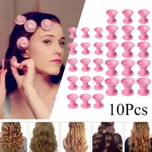 10pcs Soft Silicone Heatless Hair Curler Mushroom Bell Roll No Heat Hair Rollers Short Hair Sleep Curls DIY Beauty Styling Tools HOT