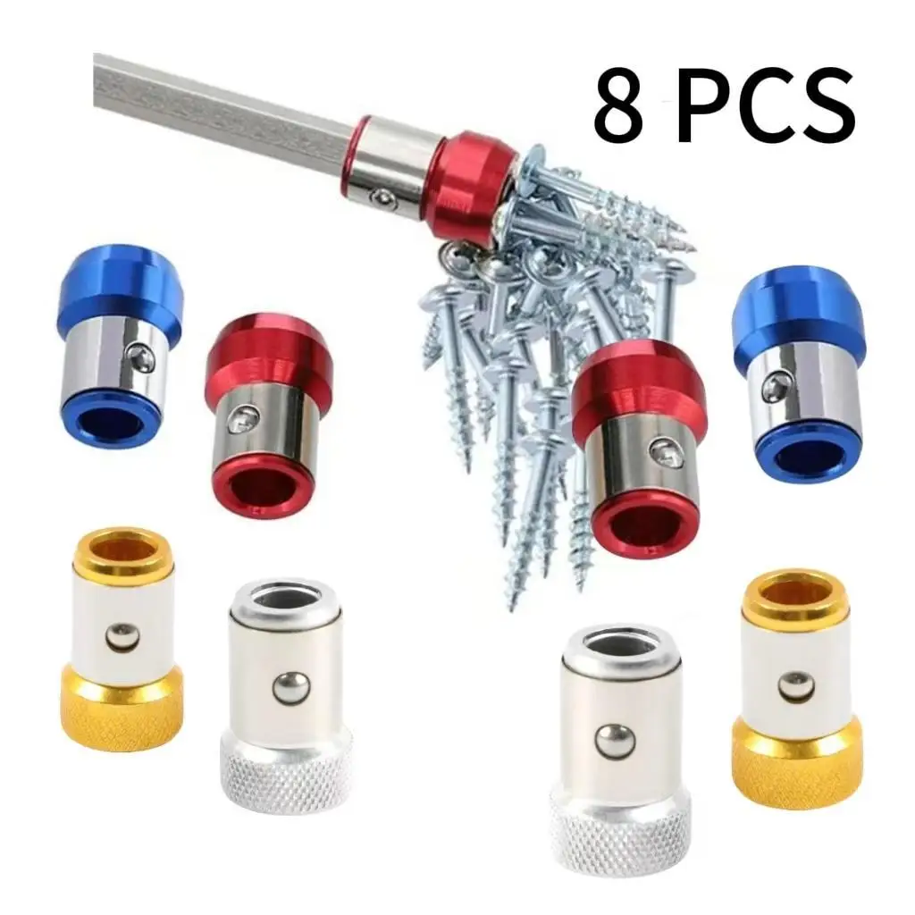 【8Pcs Upgraded Screwdriver Head Magnetic Ring, Universal Magnetic Screw Ring, Bit Magnetic Ring, Removable for 1/4 Inch / 6.35 mm Hex Screwdriver and
