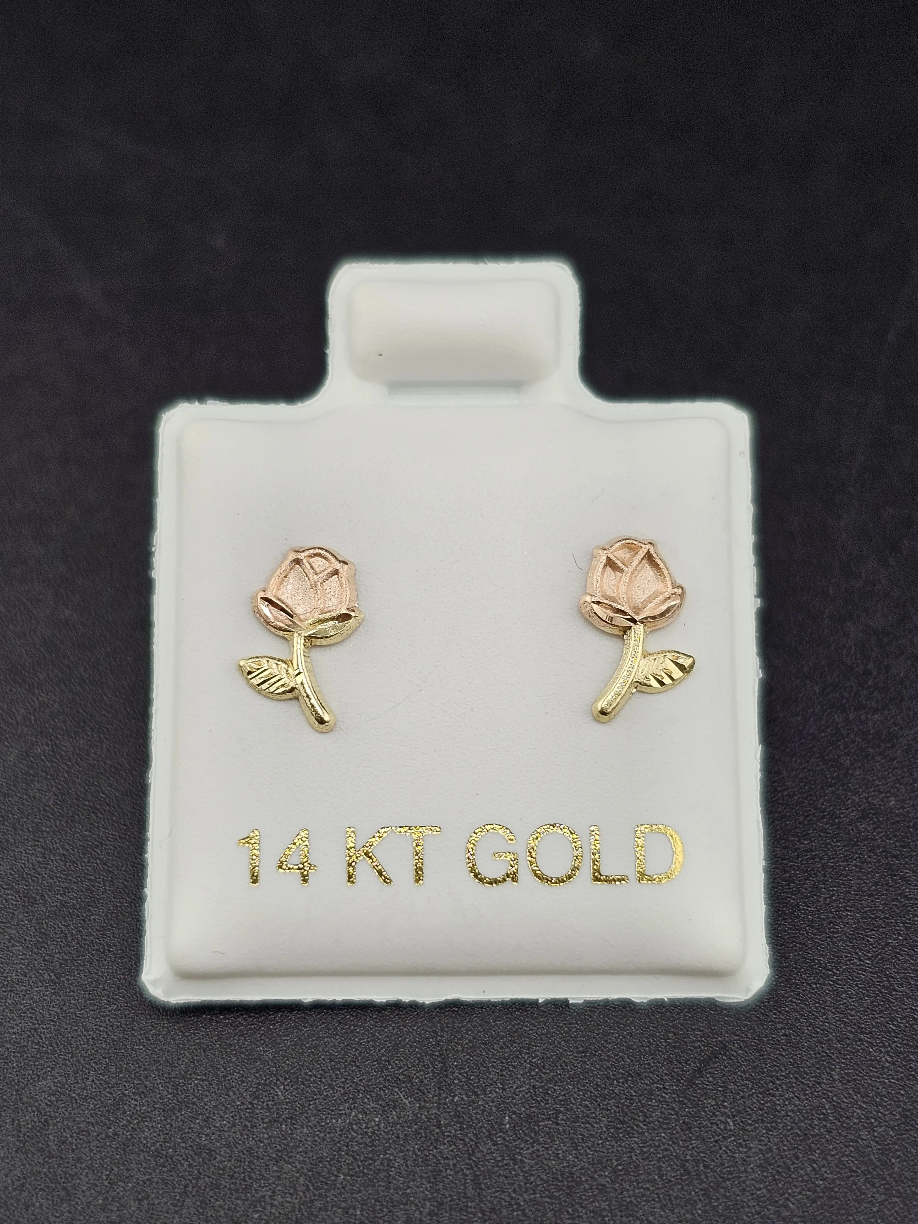 14K Gold Earrings - Rose