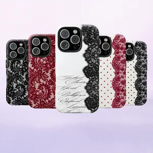 Black Lace Vintage Pattern Phone Case, Perfect Gift for Her/Him beautiful Compatible with iPhone 11, 12, 13, 14, 15, 16, 17 & Samsung S22 S23 S24 S26 – check our available sizes