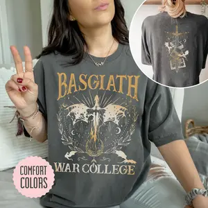 Basgiath War College Shirt - 2 Sided  Tee, Fourth Wing Riders Quadrant, Dragon Rider Long Sleeve - Fantasy Lover's Apparel Crewneck For Women, made hoop shirts, primark top, made hoops shirt