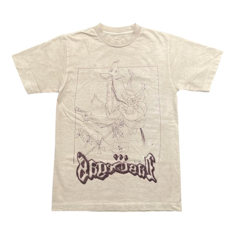 Travis Scott Cactus Jack x Ralph Steadman Sketch Short Sleeve Tee Shirt Tan