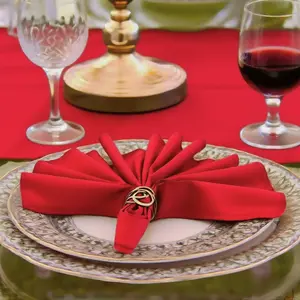 Red Cloth Napkins Washable 210GSM Heavy-Duty Solid Table Napkins Cloth Bulk, Reusable Napkins with Hemmed Edges for Dinner, Holiday, Wedding, Party & Everyday Use