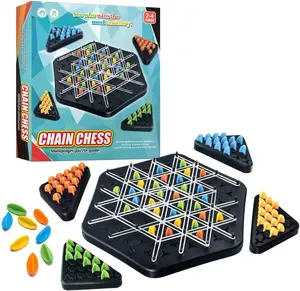 Large Size Chain Triangle Chess Game ,Board Game for Family Game Night,Family Board Games for Kids and Adults,2-4 Players.14 x 12 x 2   1.3LB