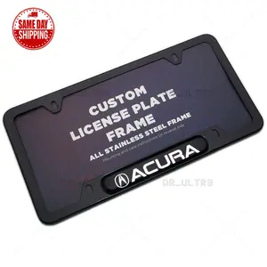Black / Chrome Front or Rear Stainless Steel License Plate Frame Protect Cover Fit Acura Decorate Accessories Gifts